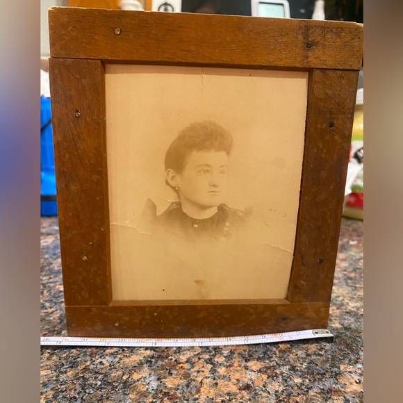 1800’s Portrait In Vintage Wood Negative Printing Print Contact Frame Unique - Picture 6 of 8